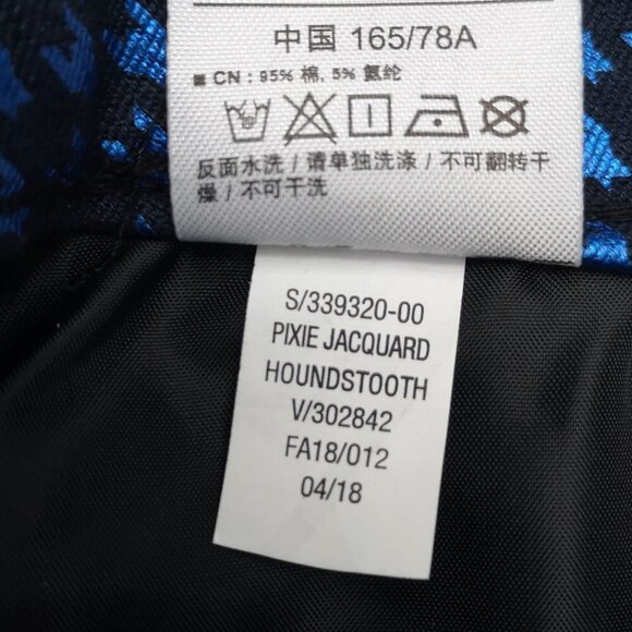 Old Navy Pixie Slim Leg Ladies Size 12 Royal Blue & Black Houndstooth Pants - Picture 11 of 14